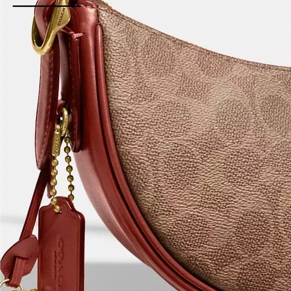 Coach Red and Tan Shoulder Bag - Picture 5 of 12